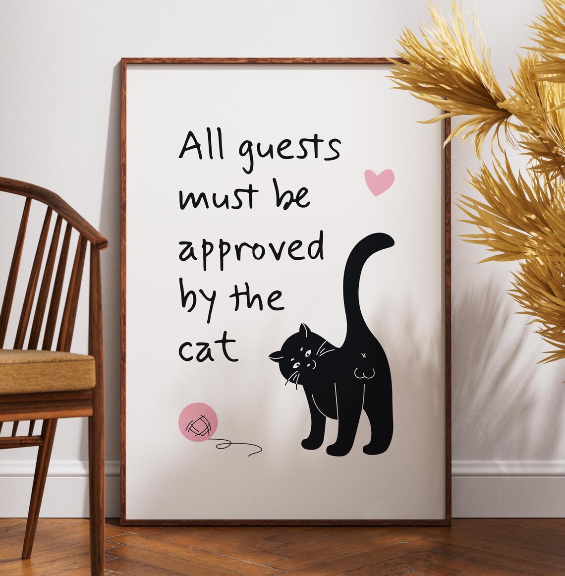 Funny Cat Welcome Door Sign, Cat Lover Gift