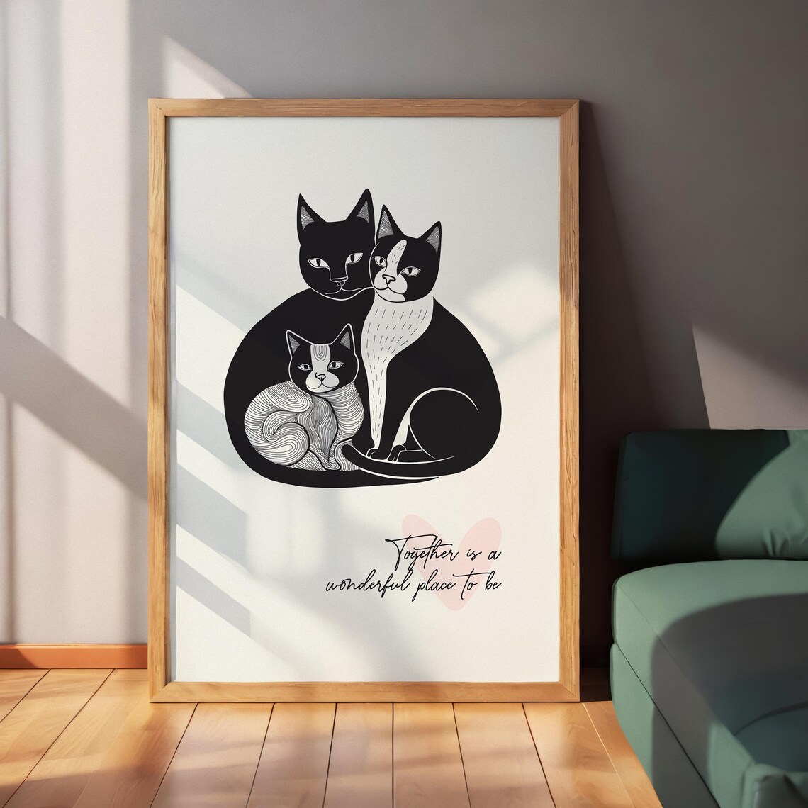 Cat Love Quote, Romantic Family Wall Art Print