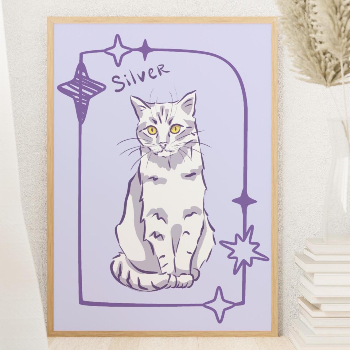 Custom Simply Drawn Pet Portrait, Anime Style