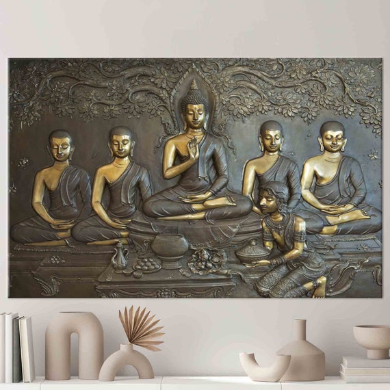 Large Buddha Statue Art Print, Meditation Decor