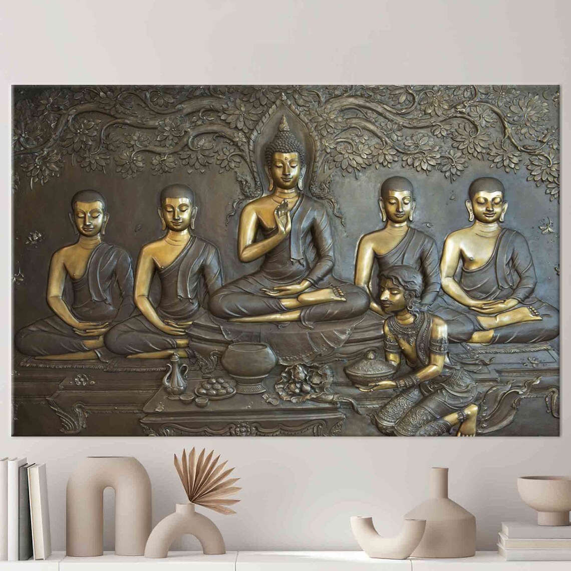 Large Buddha Statue Art Print, Meditation Decor
