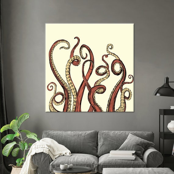 Canvas Modern Wall Art Octopus Gift For The Home Abstract Decor Kitchen Dining Room