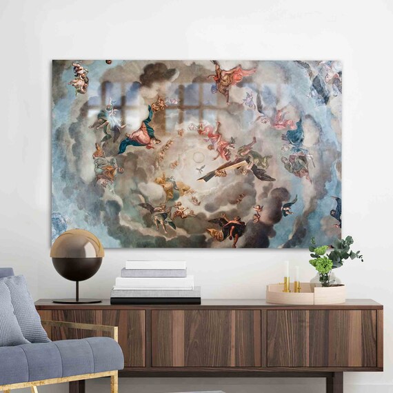 Renaissance Heaven Fresco Angels in Clouds Classic Fine Art Poster