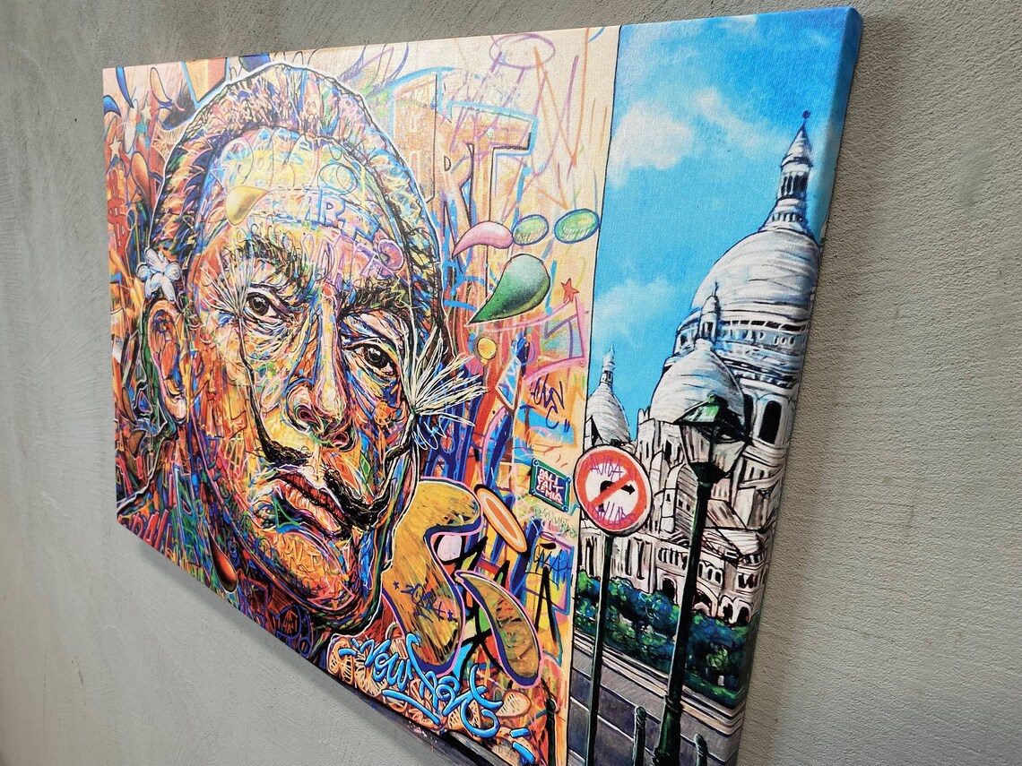 Salvador Dali Graffiti Poster, Abstract Art Print