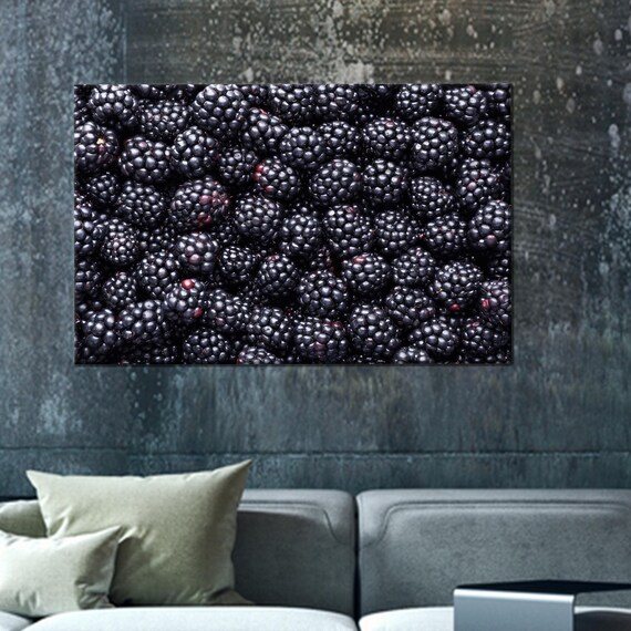 Berry Wall Decor Blackberry Art Room Canvas Personalized Gifts Food Modern Halloween