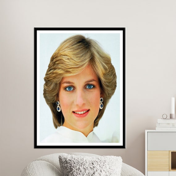 Princess Diana Portrait With Blue Eyes Classic Royalty Wall Art