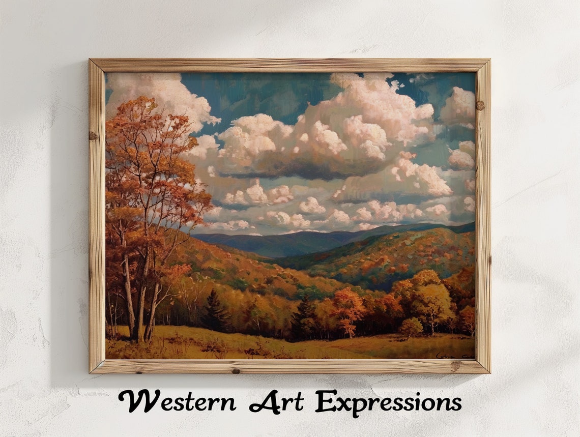 Shenandoah Autumn Mountain Landscape Vintage Scenic Fall Poster