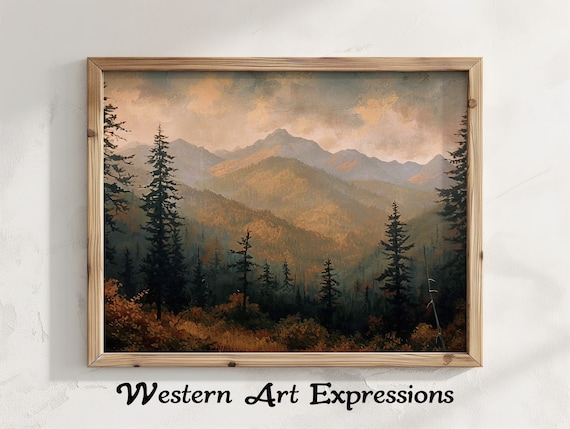 Shenandoah Autumn Mountain Landscape Vintage Painting Art Poster