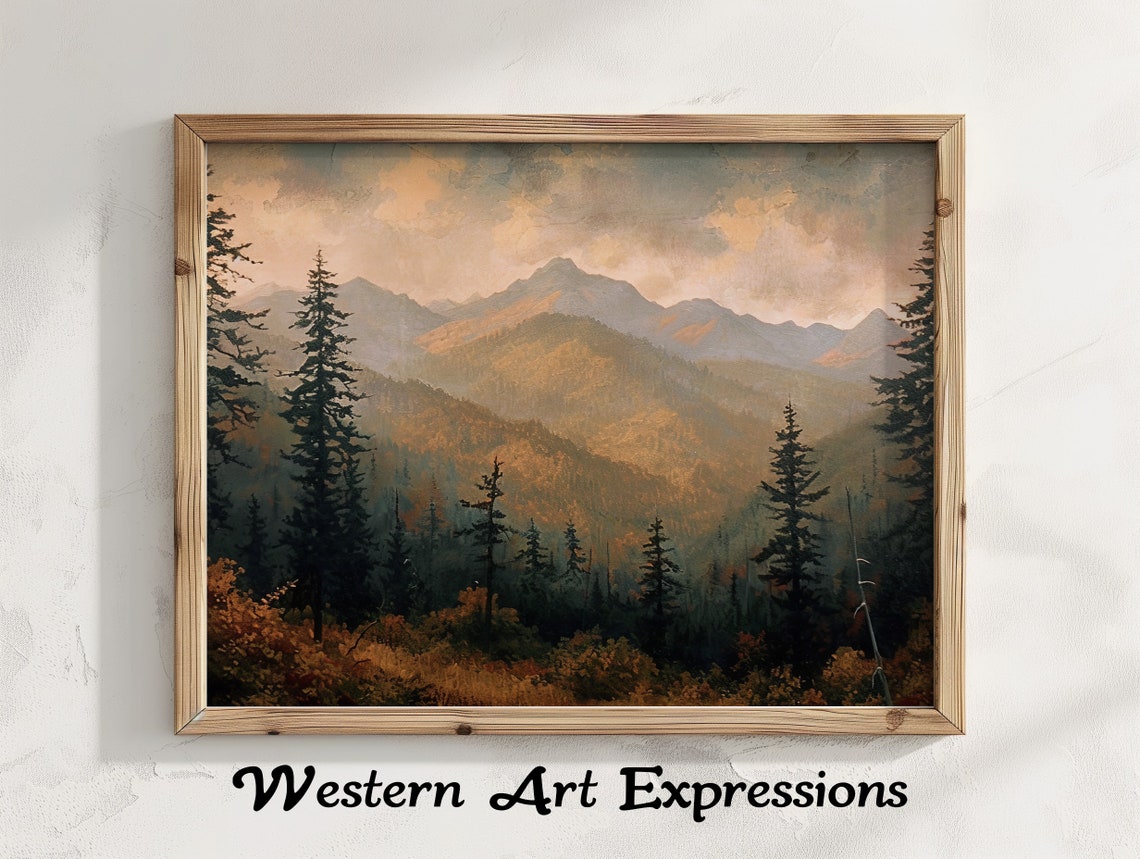Shenandoah Autumn Mountain Landscape Vintage Painting Art Poster