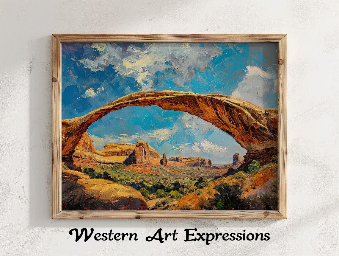 Landscape Arch Arches National Park Oil Painting Desert Poster