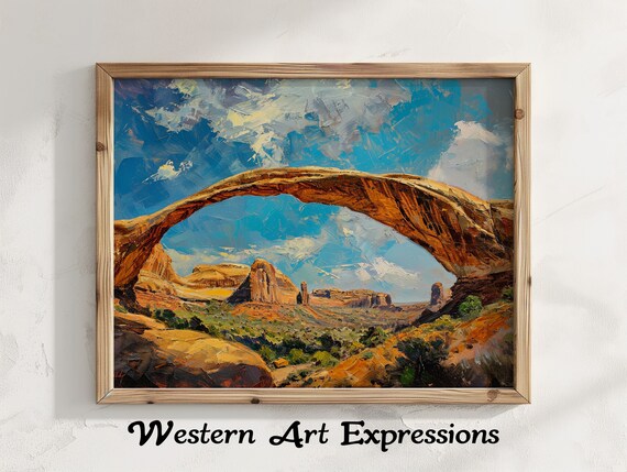 Landscape Arch Arches National Park Oil Painting Desert Poster