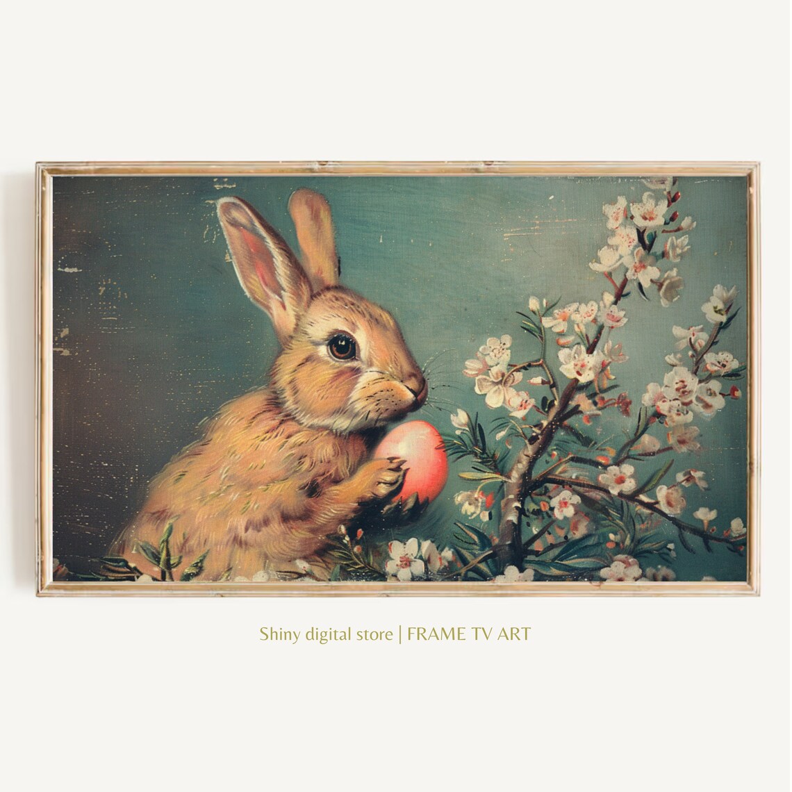 Funny Rabbit Easter Decor, Holiday Art Print