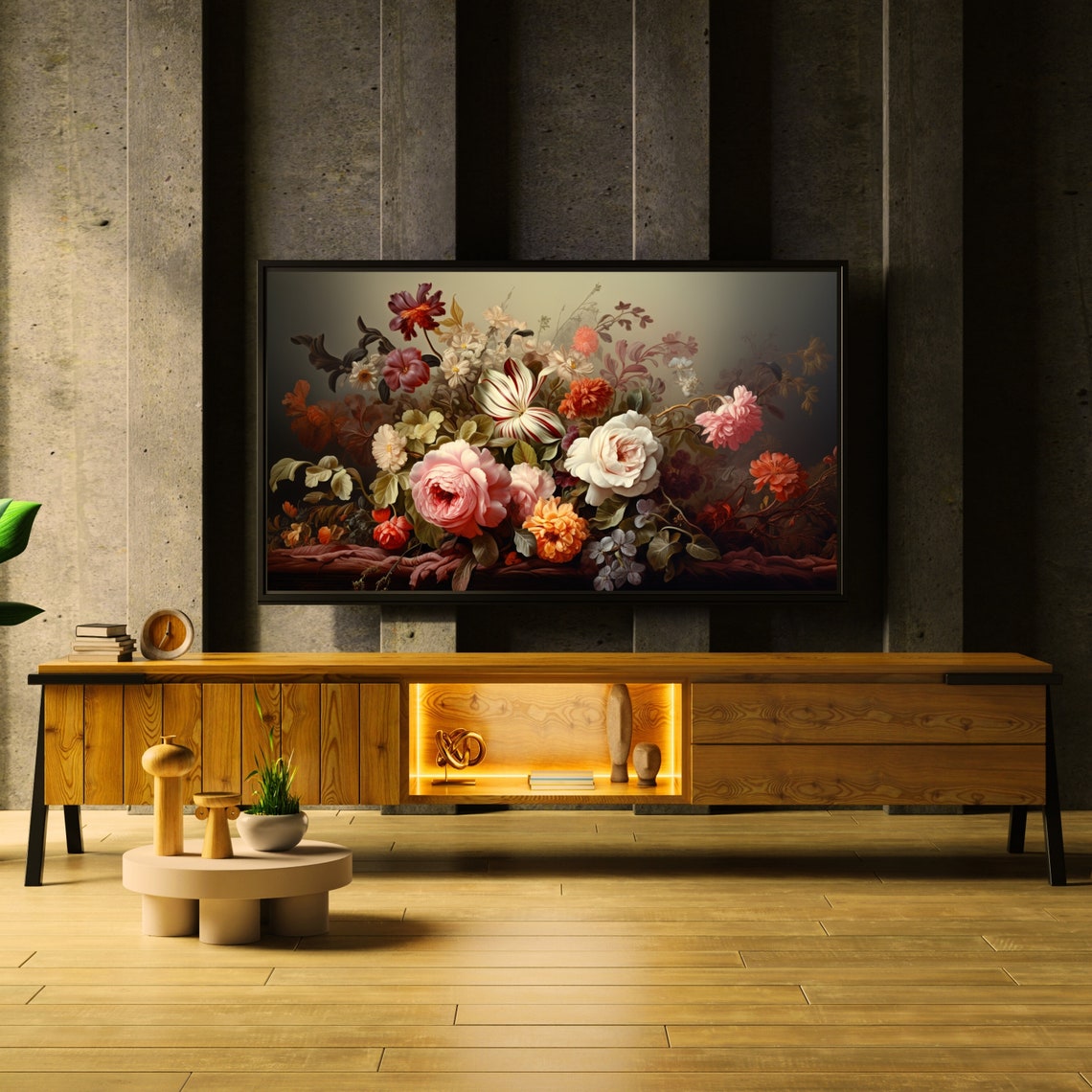Dutch Old Master Floral Bouquet Moody Baroque Flower Wall Art - Image 2