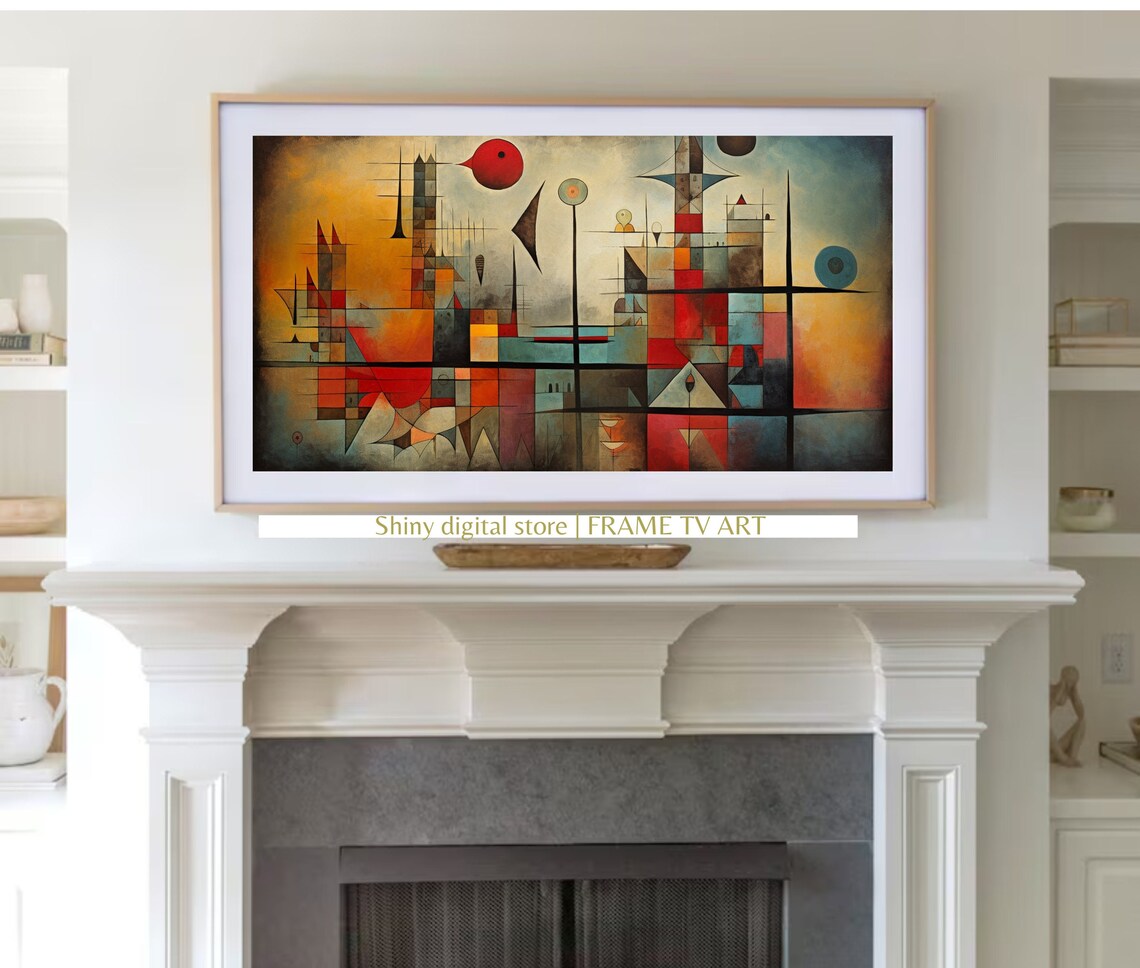 Geometric Art Deco City Abstract Mid Century Modern Wall Art - Image 3