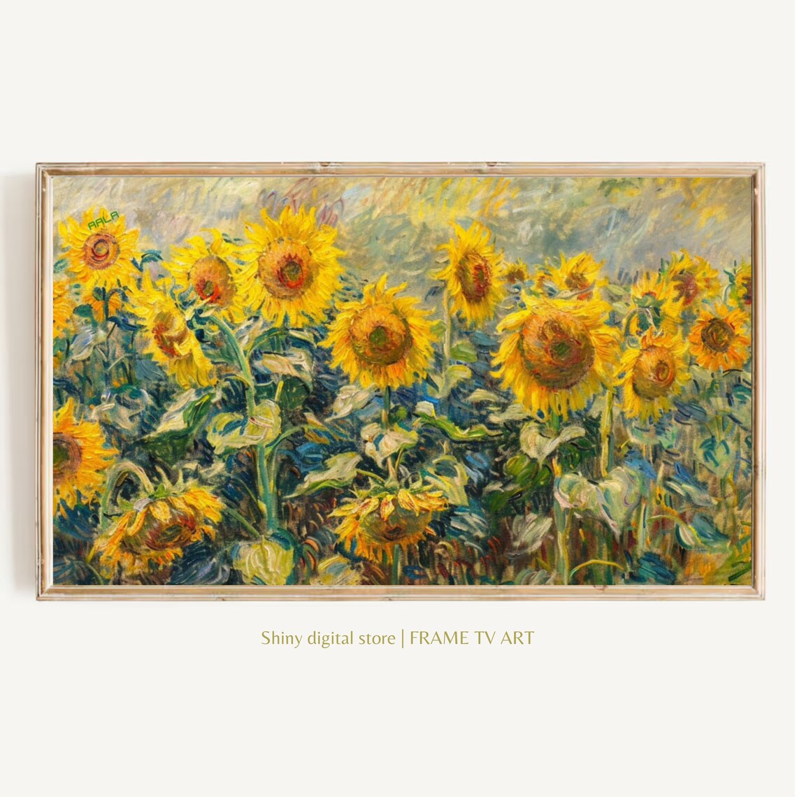 Sunflower Field Impressionist Vintage Summer Garden Yellow Wall Art