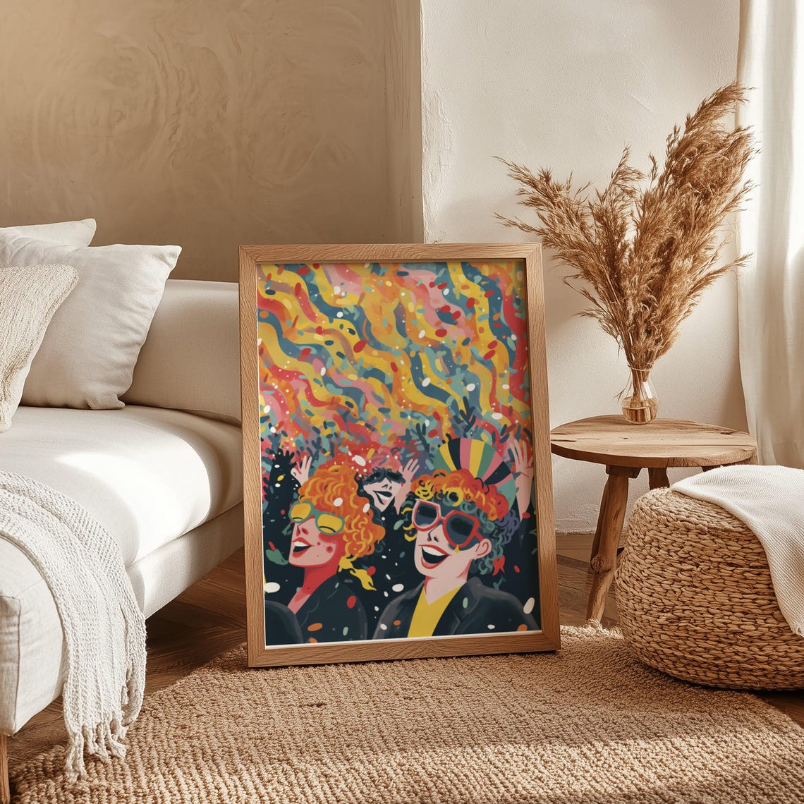 Joyful Carnival Party Scene With Confetti and Happy Dancers Poster - Image 4