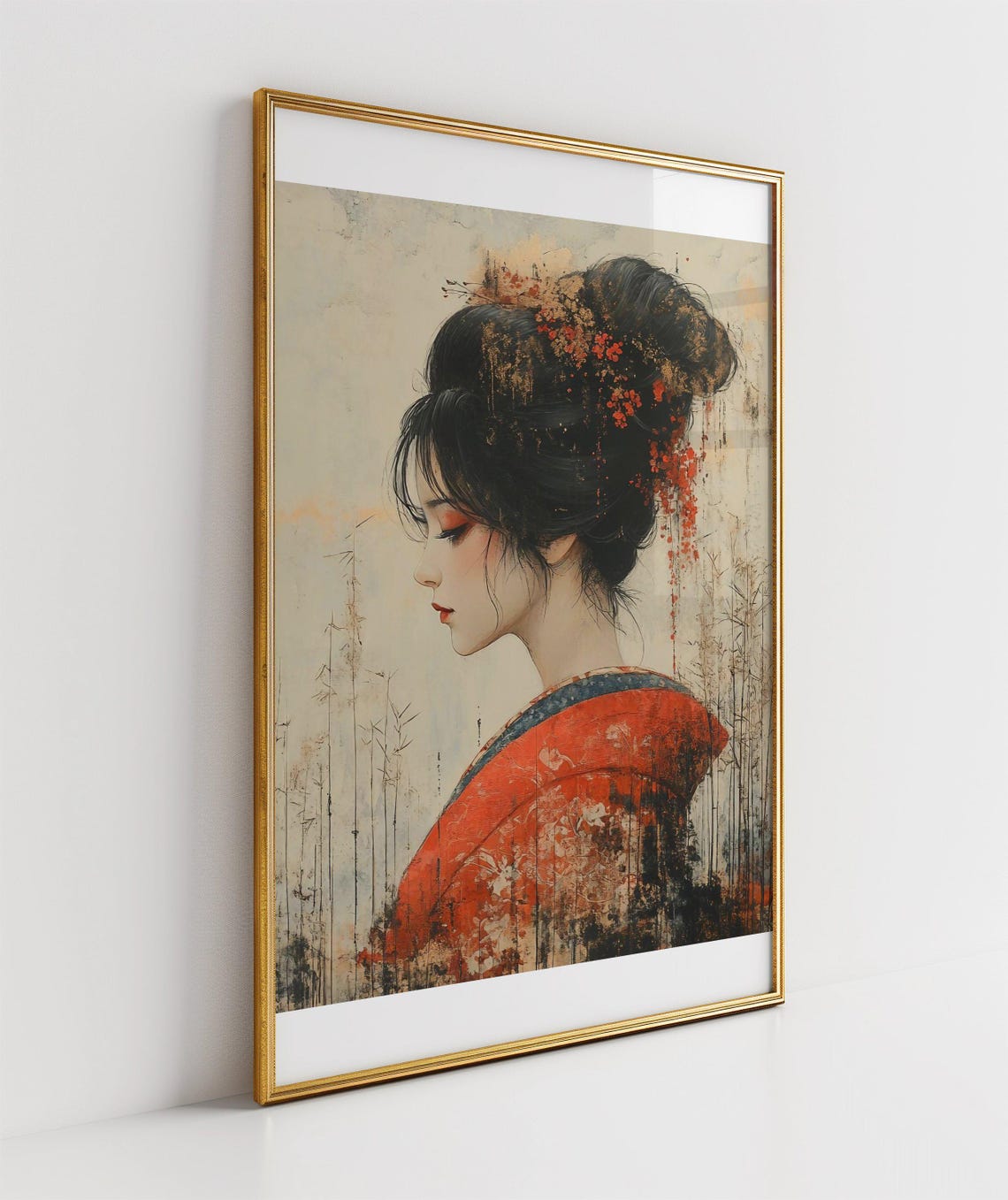 Japanese Woman Wall Art Geisha Portrait Print Oriental Dcor Asian Art Poster Traditional Japanese Artwork Home Dcor Gifts - Image 3