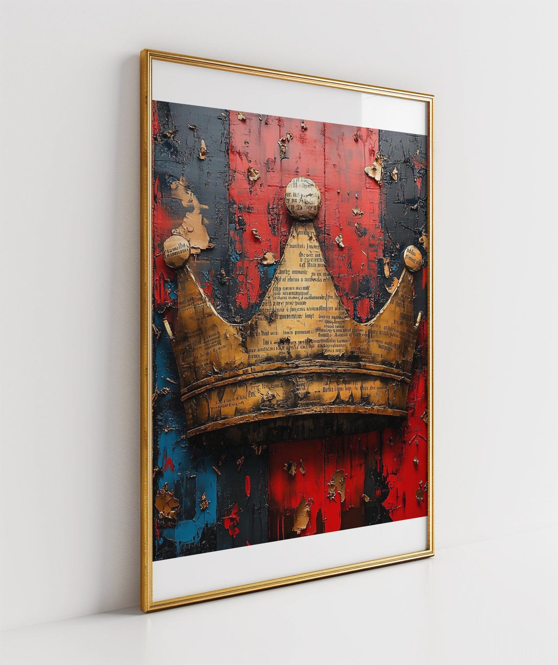 Crown Wall Art Rustic Metal And Wood Dcor Unique Handcrafted Artwork Home Dcor Bold And Colourful Statement Piece Gift Idea - Image 3