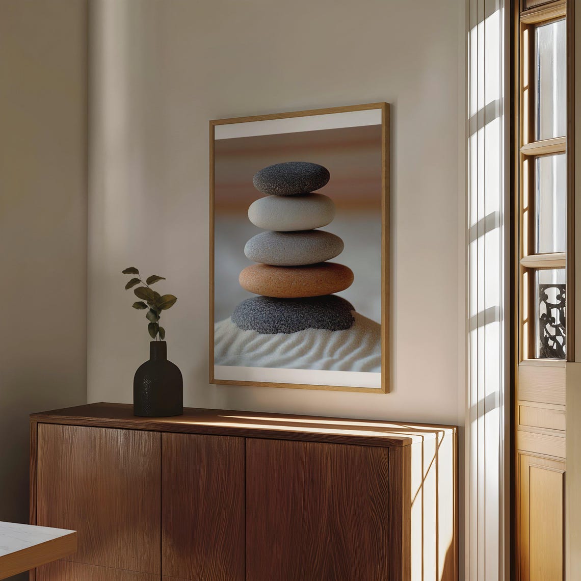 Modern Minimalist Stone Stack Wall Art Zen Balance Print Serene Rock Formation Calming Dcor For Home Or Office Nature Photography - Image 4