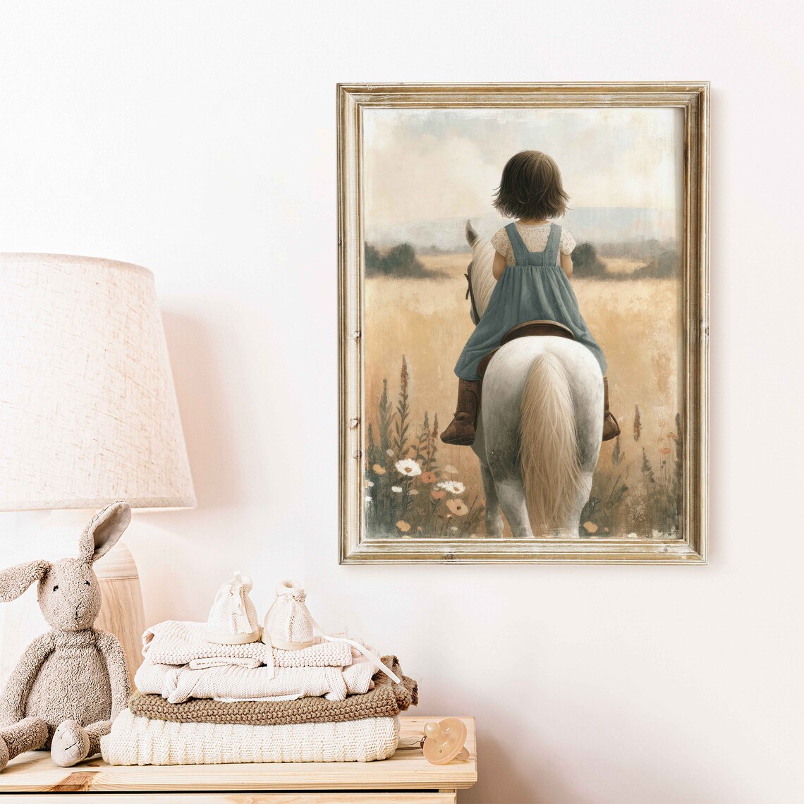Girl Horse Painting, Equestrian Nursery Art Print - Image 2