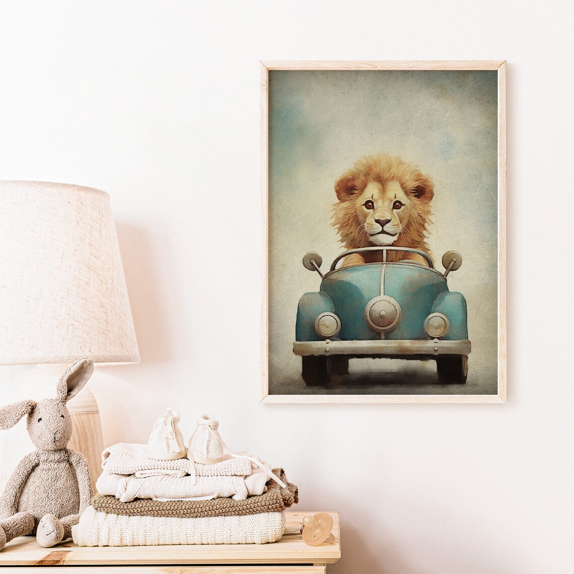 Roaring Roads Vintage Lions Drive Art Print - Image 2