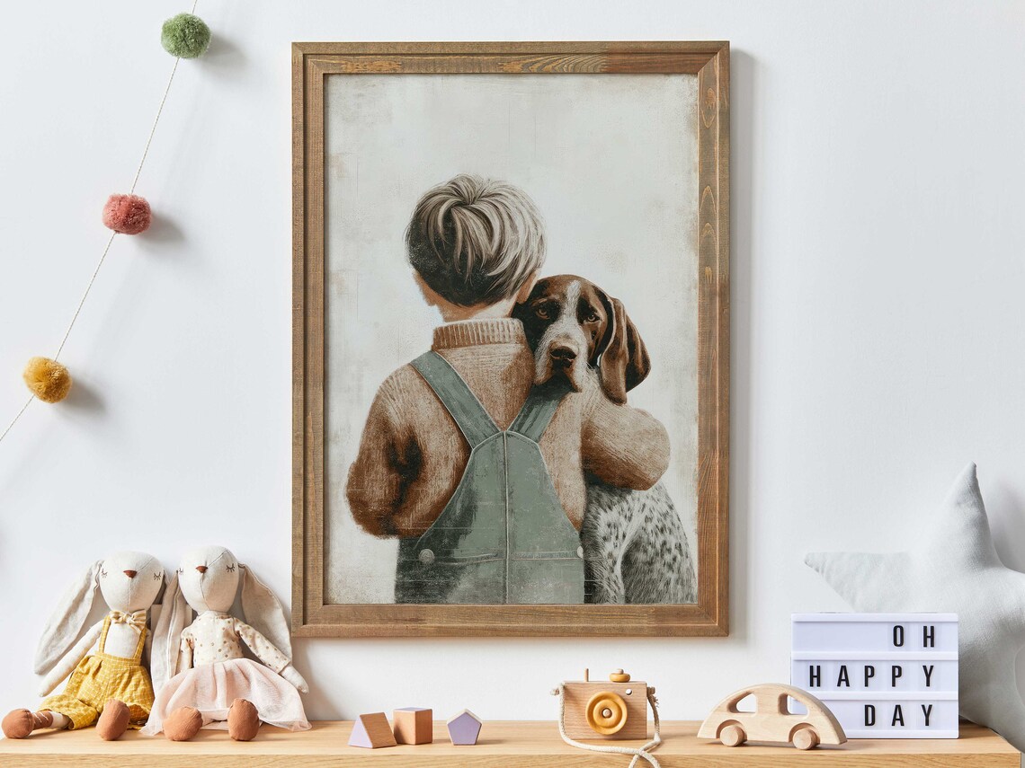 English Setter Nursery Decor Dog Portrait Art Print