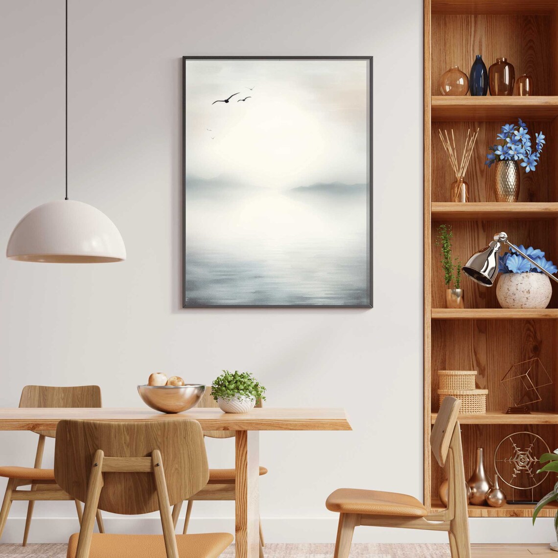 Serenity by the Lake Abstract Watercolor Art Print - Image 2