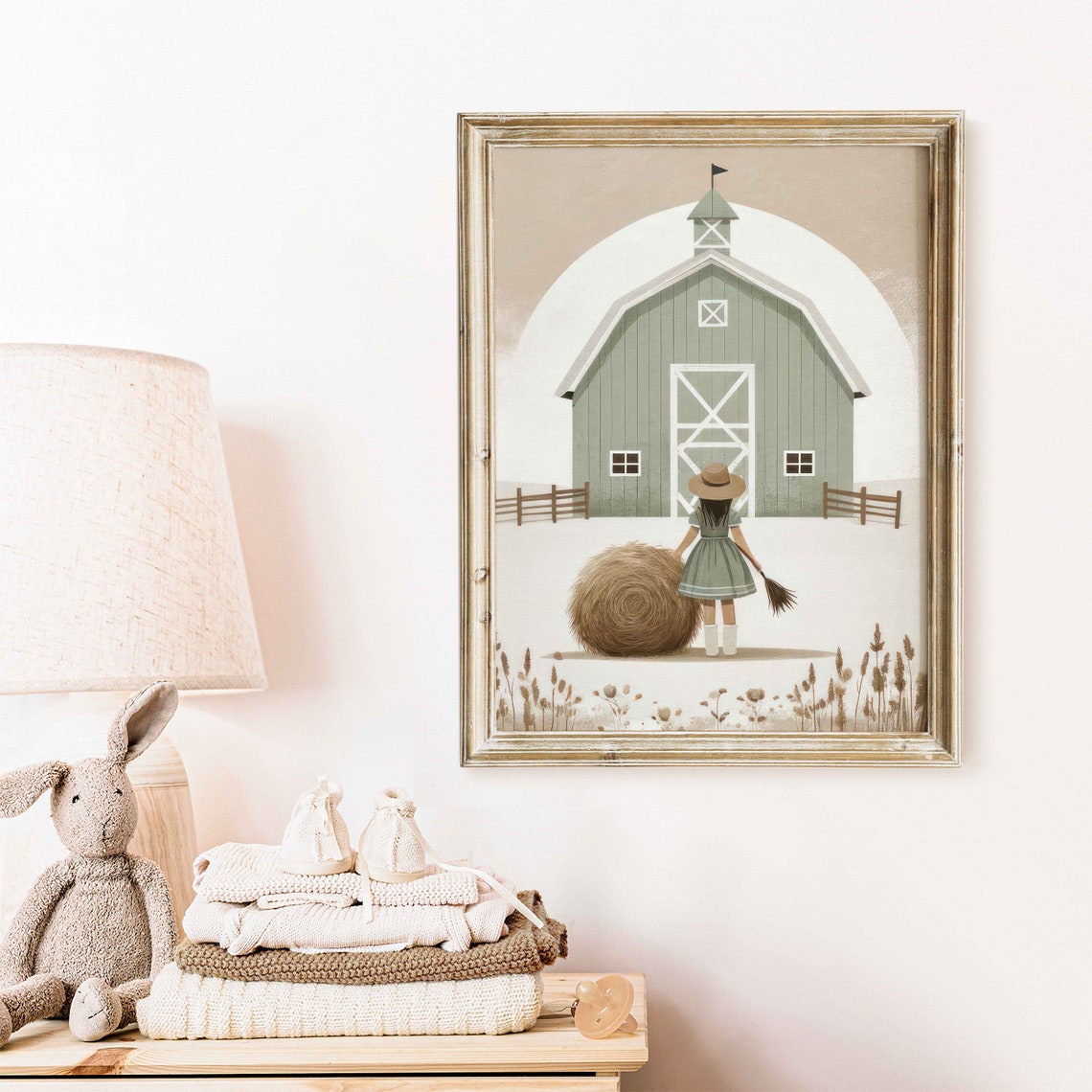 Farmhouse Nursery Decor Sage Green Nursery Print Farm Nursery Art Print Country Girls Room Wall Art Vintage Girl Wall Art - Image 2