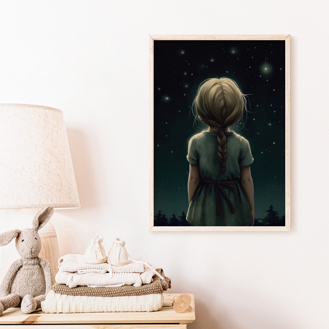 Stargazing Print, Vintage Girls Room Nursery Decor - Image 2