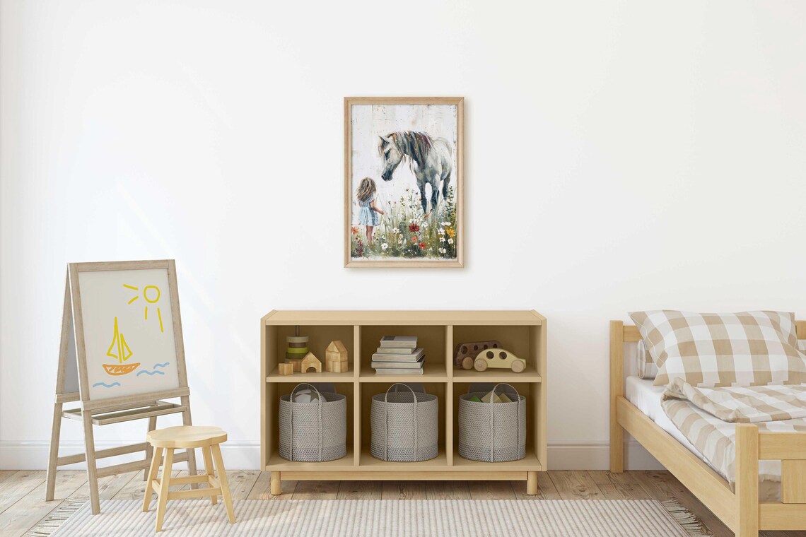 Horse Nursery Art Print, Rustic Equestrian Decor - Image 3