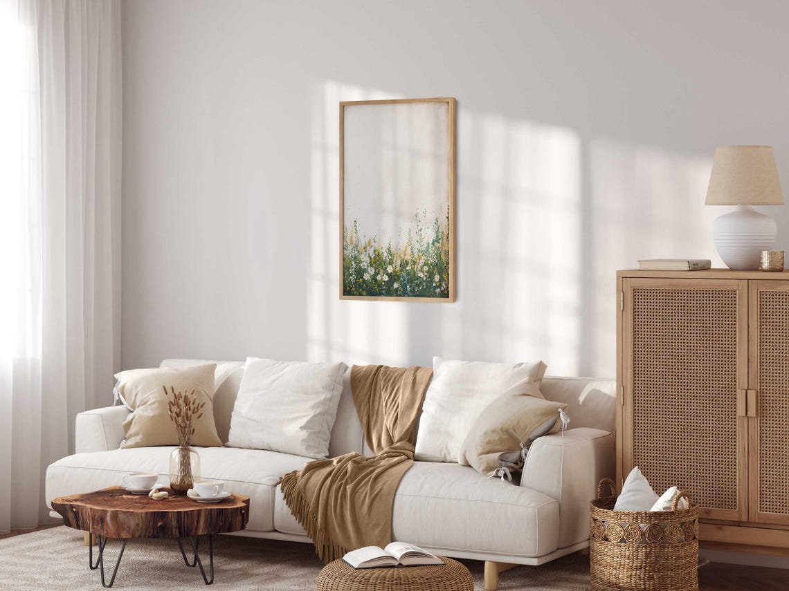 Wildflower Meadow Watercolor Rustic Floral Botanical Wall Art - Image 3