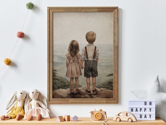 Sibling Room Adventure Nursery Art Print