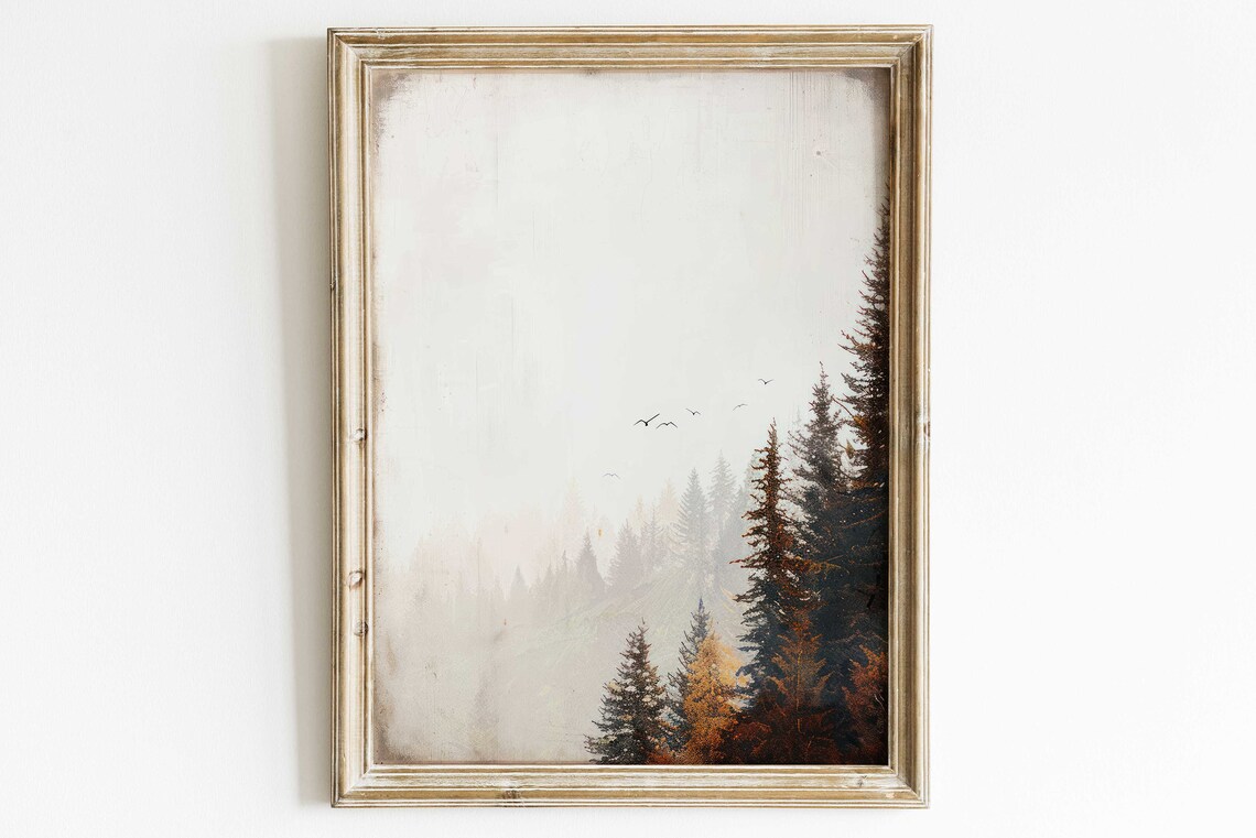 Vintage Forest Print, Rustic Forest Landscape Art - Image 2