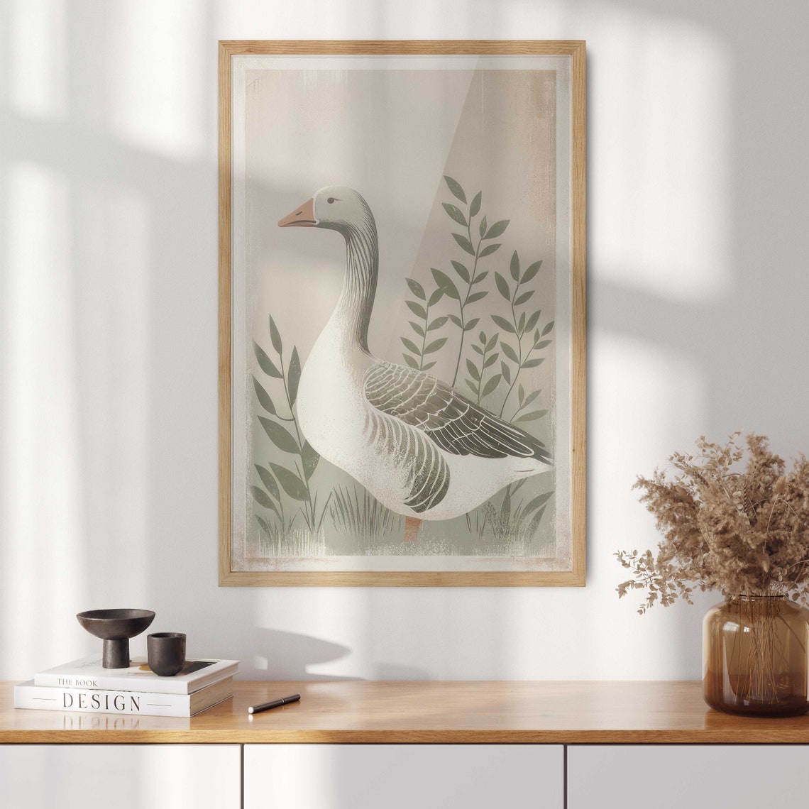 Vintage Farm Goose Portrait Rustic Country Kitchen Decor Poster - Image 2