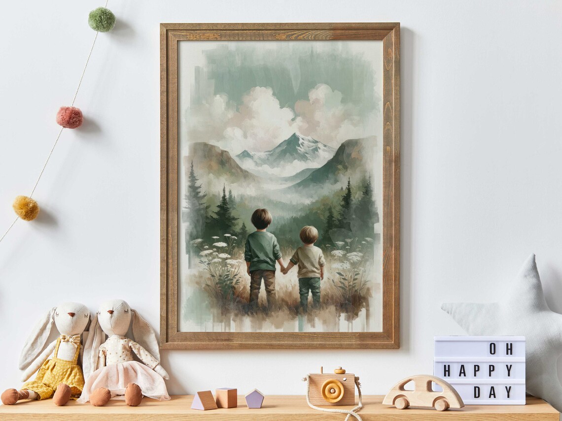 Brothers Room Mountain Adventure Art Print