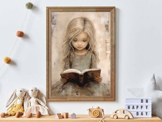Reading Decor Reading Book Decor Studying Learning Decor Girls Room Decor Cute And Girly Wall Art Print Wall Decor