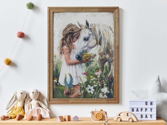 Horse Girls Room Decor Vintage Horse Art Print