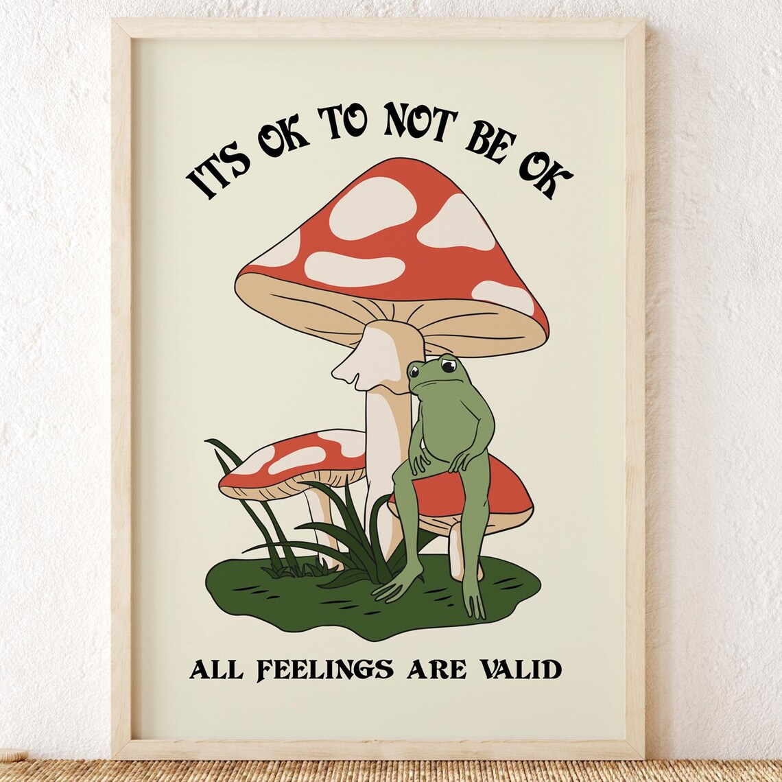 It's OK To Not Be Motivated Frog Quote Poster