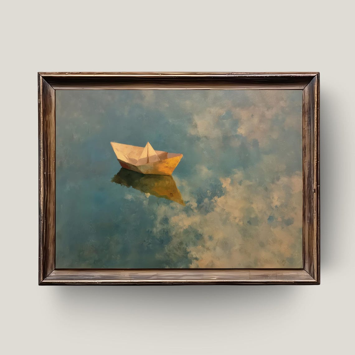 Minimalist Paper Boat Print Nautical Nursery Art