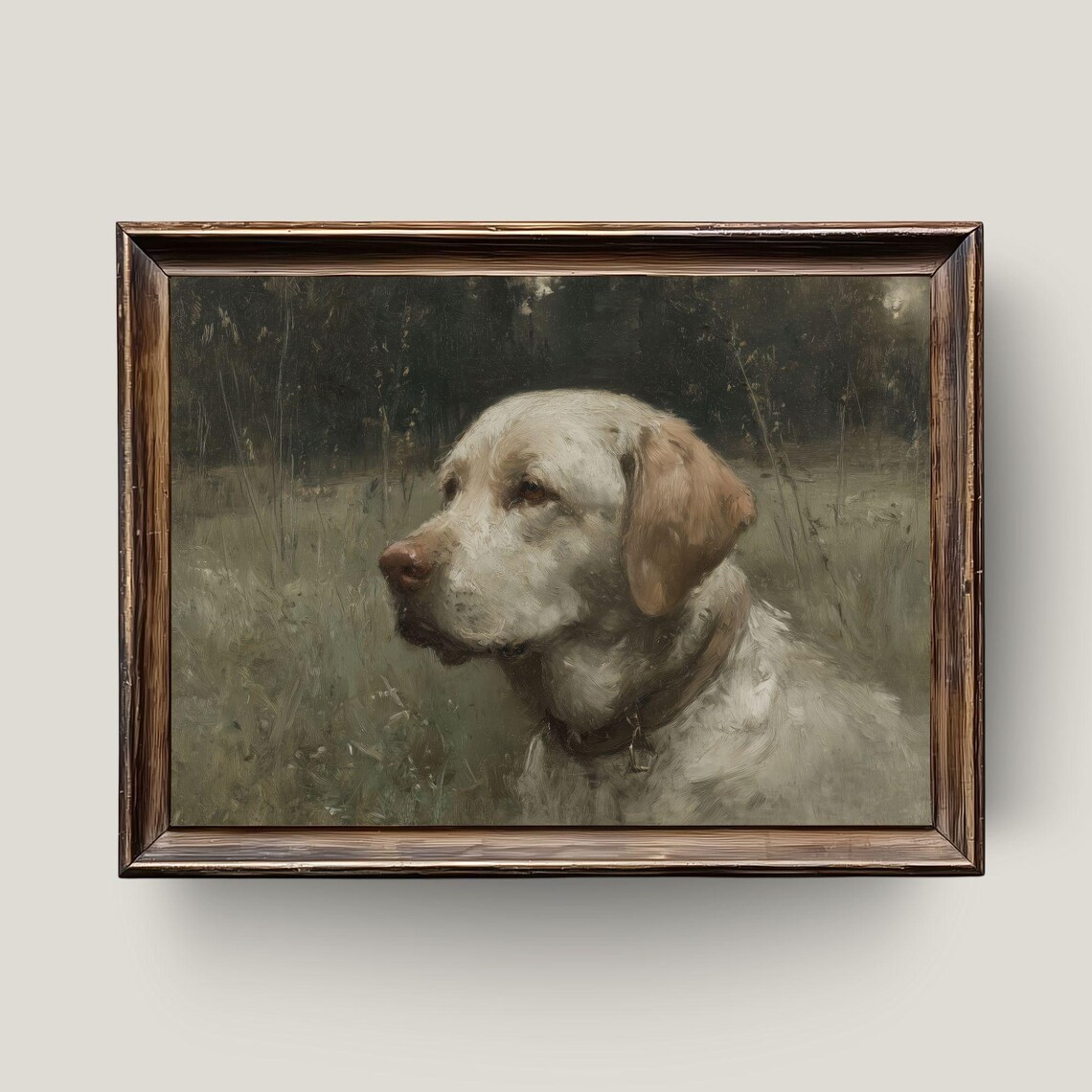 Cream Labrador Retriever Portrait Vintage Oil Painting Dog Lover Poster