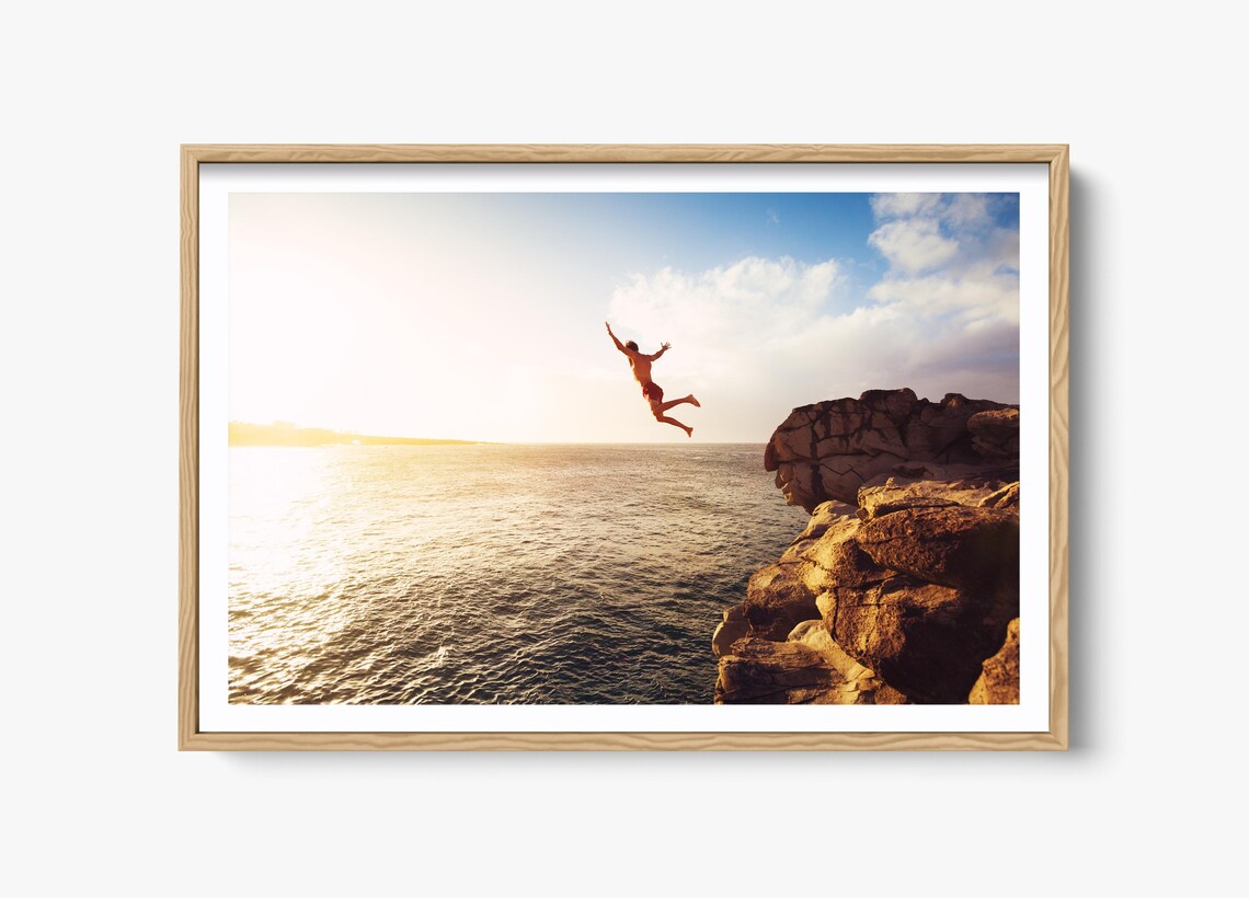 Cliff Jumping Photography, Adventure Travel Photo