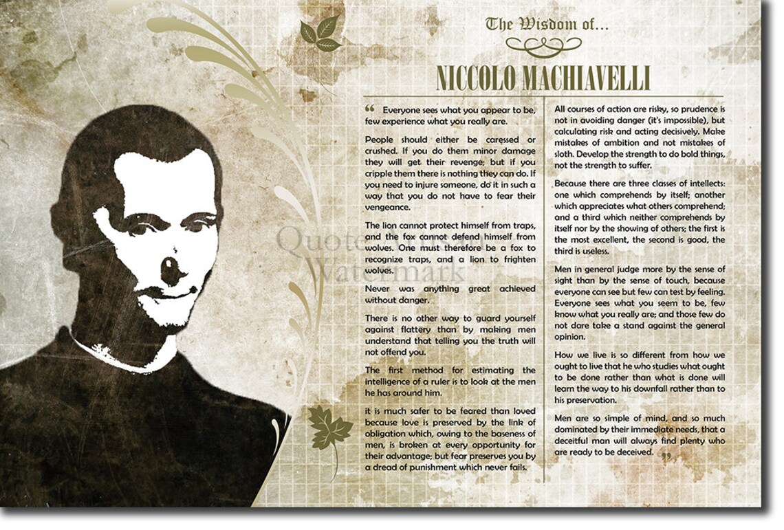 Niccolo Machiavelli Greatest Quotes Art Print - Image 3