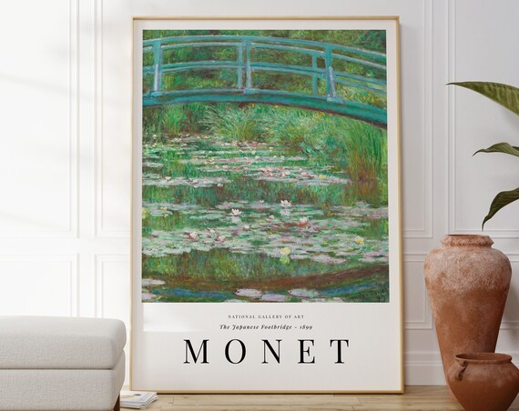 Claude Monet The Japanese Footbridge 1899 Lily Pond Green Bridge Poster