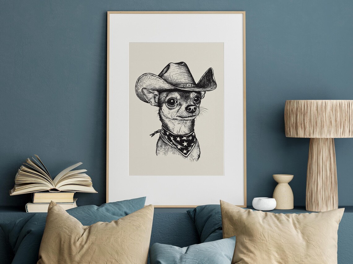 Cowdog Cowboy - Traditional Travel Poster - Image 4