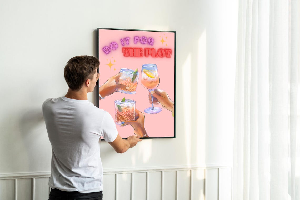Do It For The Plot Quote, Retro Bedroom Decor - Image 6