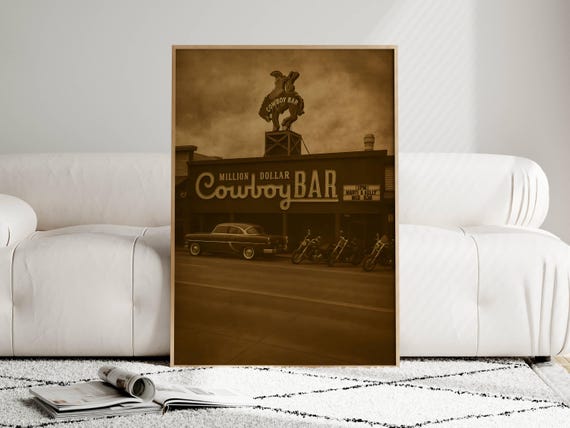 Million Dollar Cowboy Bar Print Vintage Western Americana Wall Art