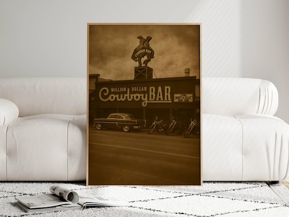 Million Dollar Cowboy Bar Vintage Sepia Photo Americana Poster
