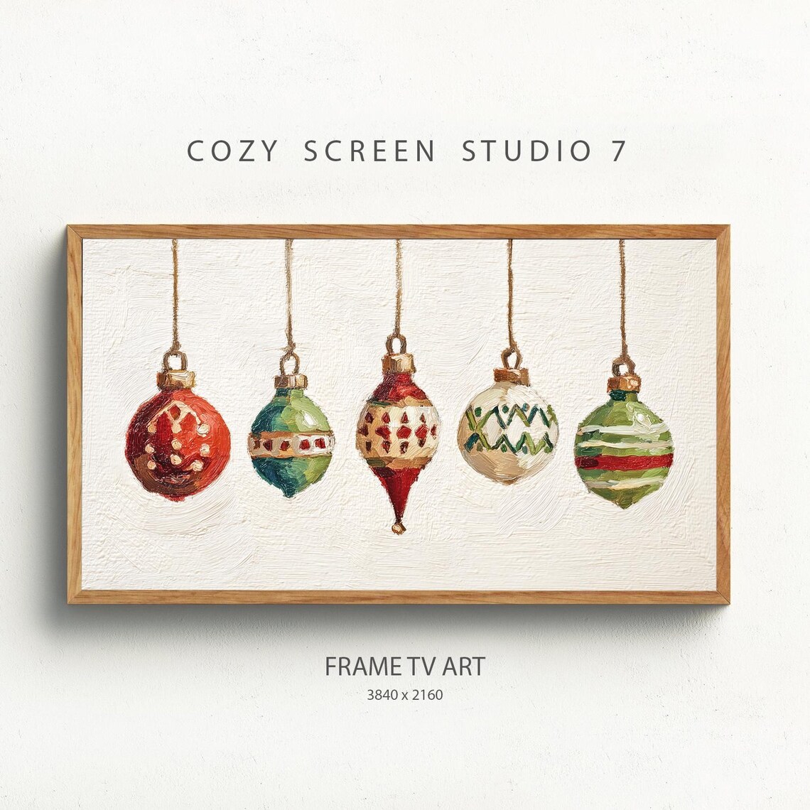 Christmas Ornaments Frame Tv Art Minimalist Holiday Decor