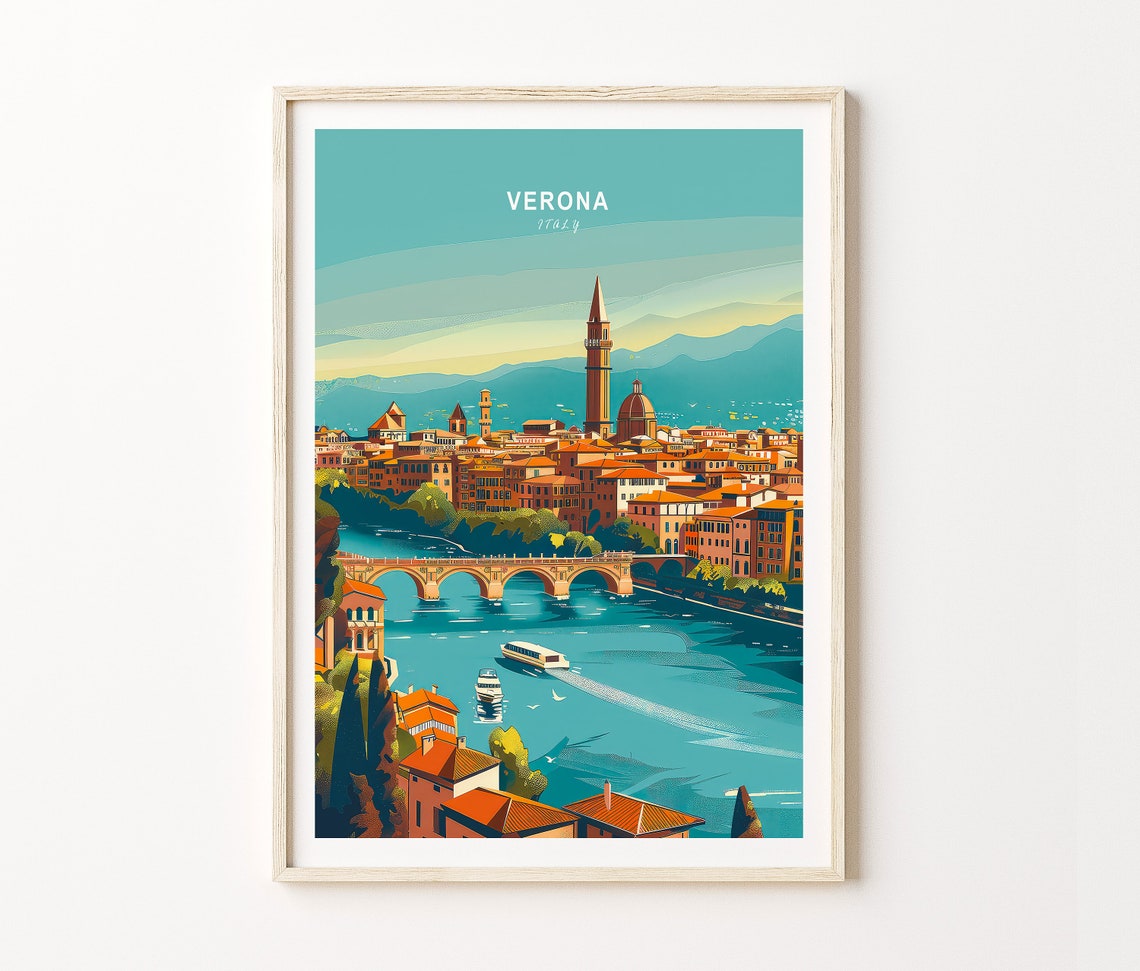 Verona Italy Travel Print Italy Wall Art Verona Gifts City Travel Poster Travel Home Decor Wedding Present Birthhday Gifts