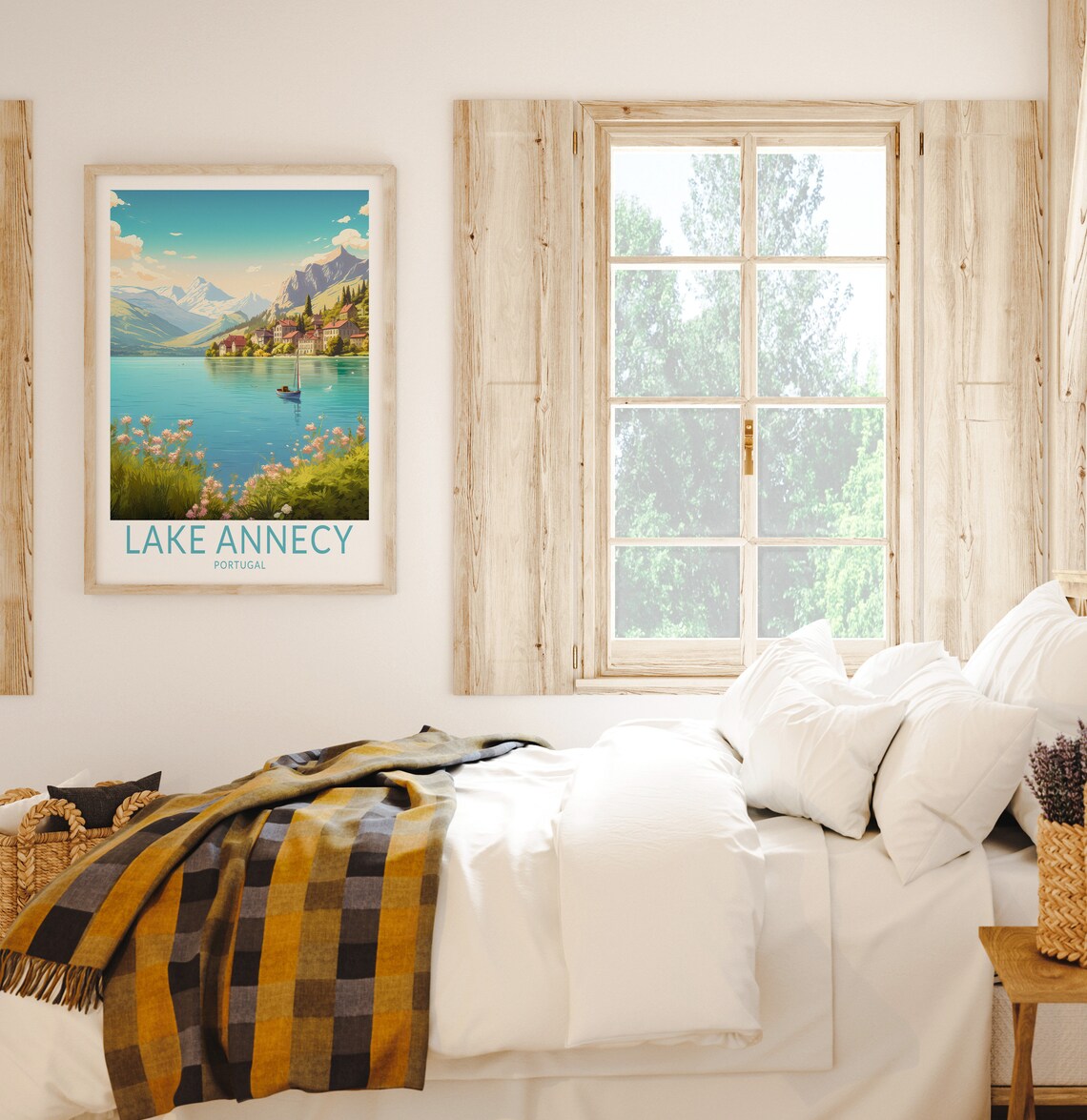 Lake Annecy France Turquoise Alpine Lake Village Sailboat Poster - Image 2